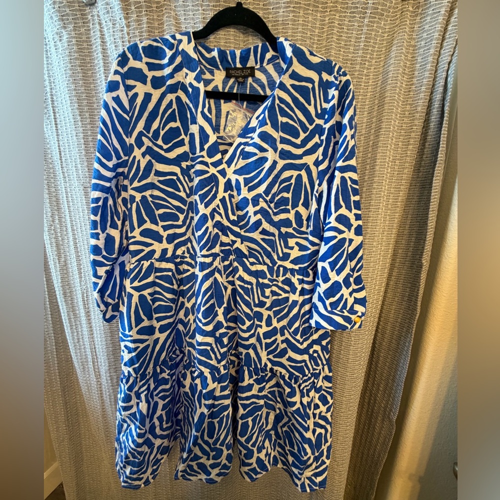 Rachel Zoe Blue & White Mini Dress - XL